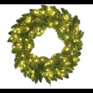Bethlehem Lights 26" Color Prism Indoor/Outdoor Wreath Green